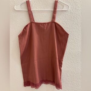 Women's Pink Camisole with Lace Trim